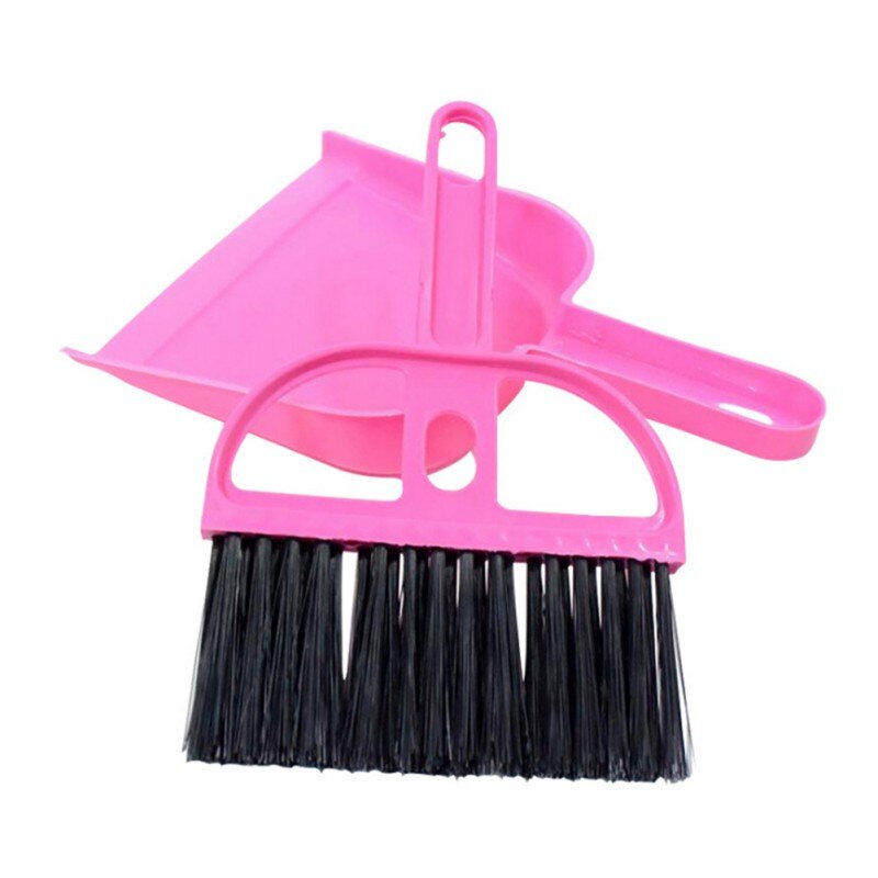 Mini Cleaning Table Dust Dander Pets Pooper Scooper Shit Broom With Dustpan Dogs Plastic Shit Sweeping Tools: Red