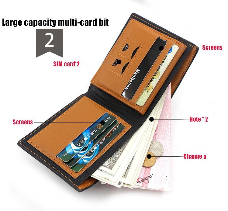 Wallet Mens Leather Casual Men Purse Slim Leather Mini Short Wallet Monedero Hombre Credit Card Trifold Purse Billetera Hombre