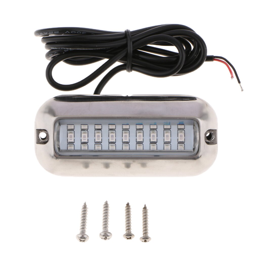 12V Stainless Steel 27LED Blue Underwater Pontoon Marine Boat Transom Lights