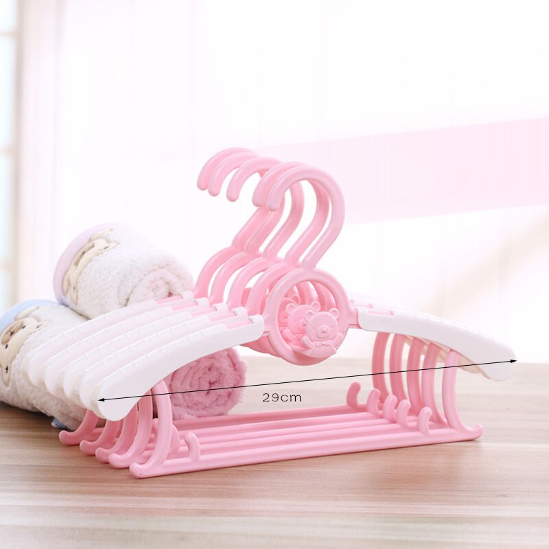 Perchas duraderas para ropa de bebé, ropa telescópica, colgadores de ropa de dibujos animados para niños, percheros de plástico para bebé, 1 ud.: Pink