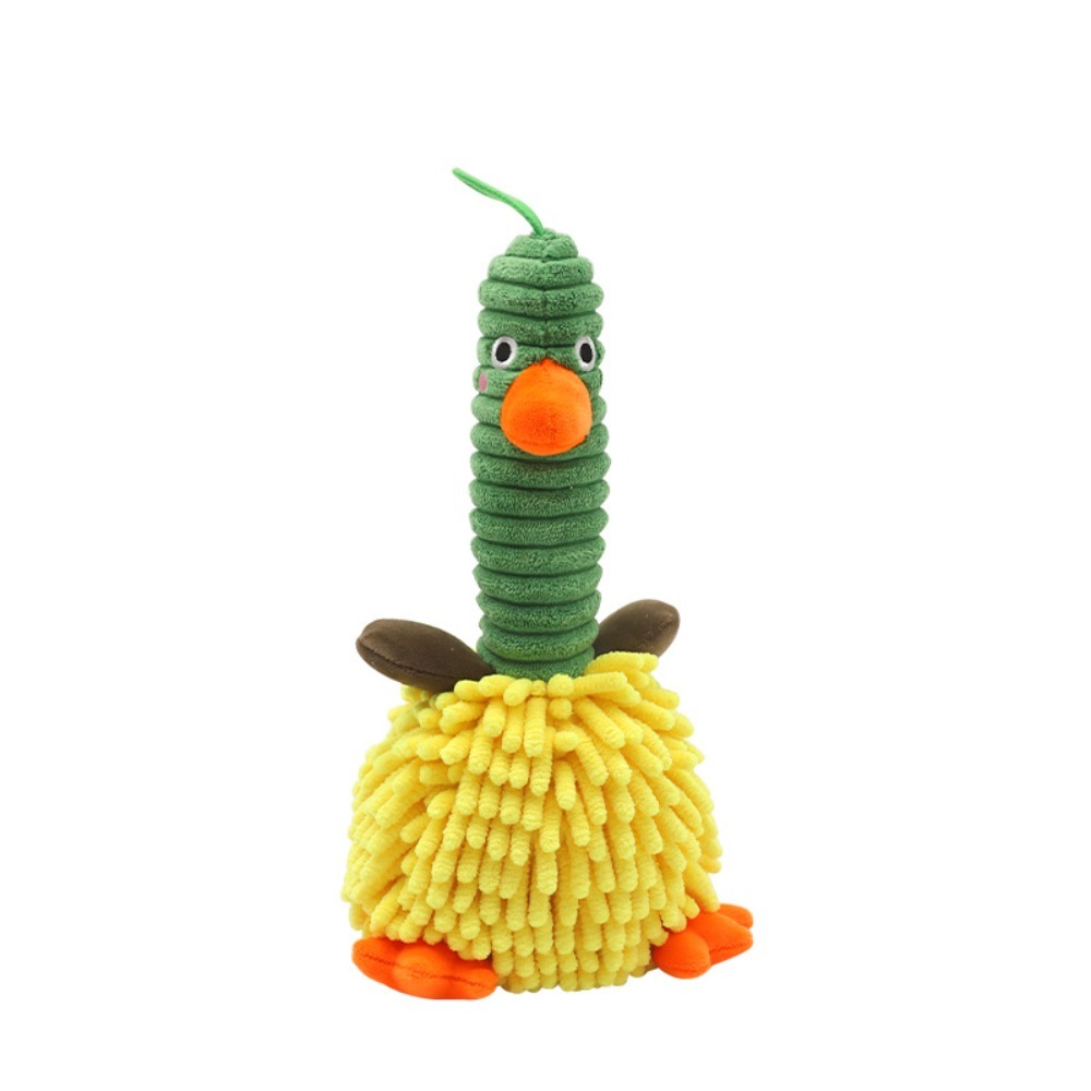 Søt tegneserie chenille håndtørkende dukke plysj myk and håndkle dekorativt tykkere rengjøringshåndkle baderom: Grønn