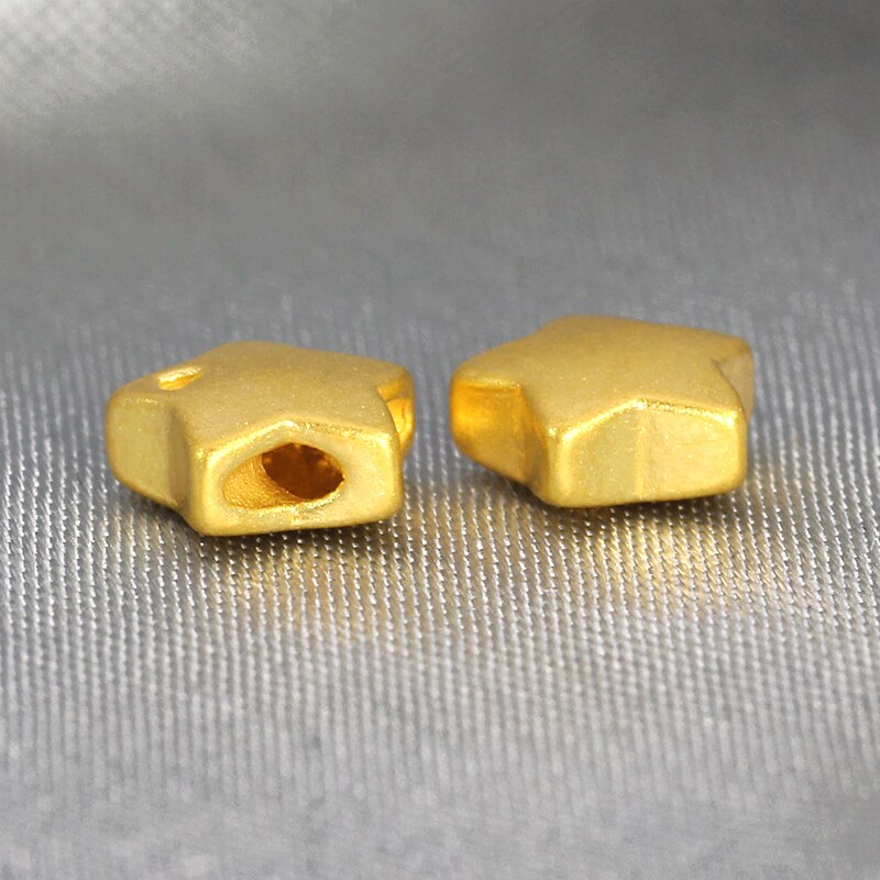 1Stck Echt Solide 24K Gelb Gold Anhänger 3D Glück Herz Stern Mini Anhänger 0,15-0,2g 7x 6,5 x3mm