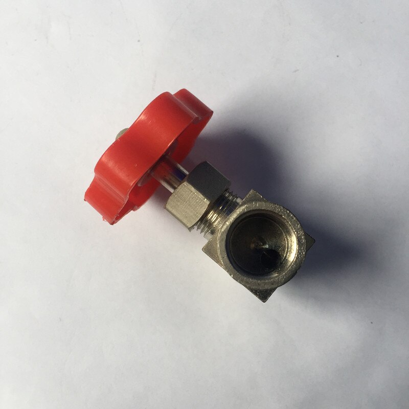 Válvula de globo tipo aguja, de tubo duradero de alta presión, de Metal, mango de plástico naranja de hilo femenino de 1/8 "y 1/4", 1 unidad