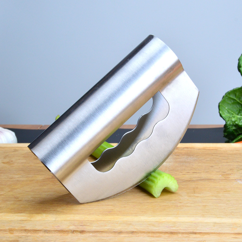 Trancheur à bascule en acier inoxydable | Couteau de Chef à salade, hachoir à légumes coupe-cuisine à manche ergonomique 1 pièce