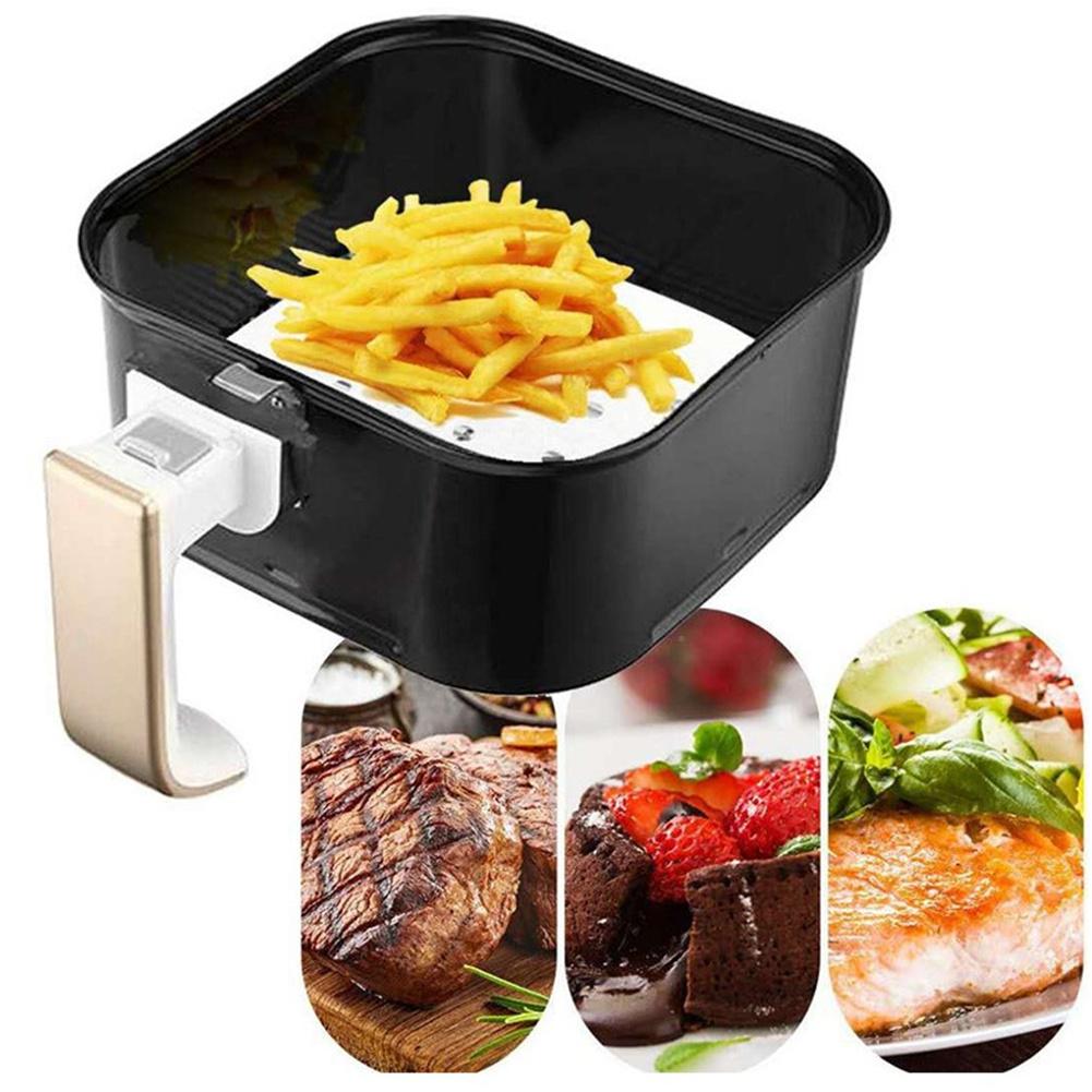 100 Sheets Baking Oil Paper With Hole Air Fryer Square Baking Paper Bun Cake Paper Saucer Baking Accessories Baking Kitchen Tool