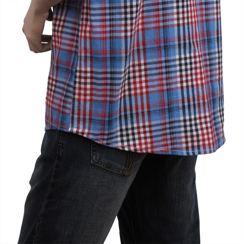 Mannen shirt korte mouw check plaid 100% Katoen vintage gewassen zachte Europese maat Item s s