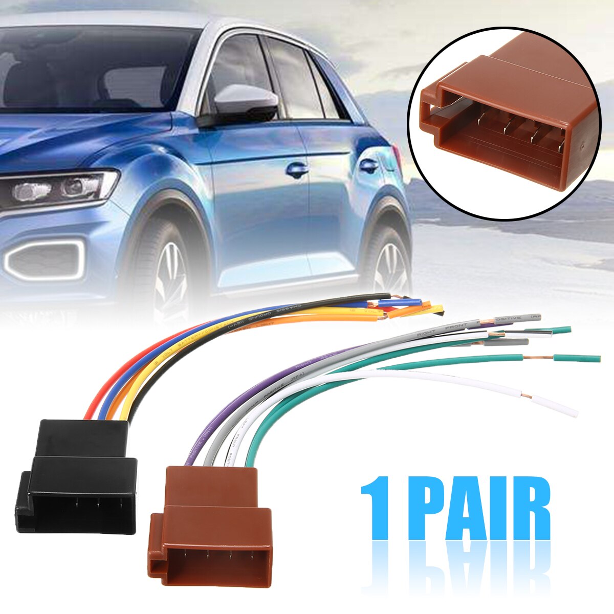 1 Pair Universal Car Stereo Female Socket Radio ISO Wire Harness Adapter Connector Car Electronics Accessories