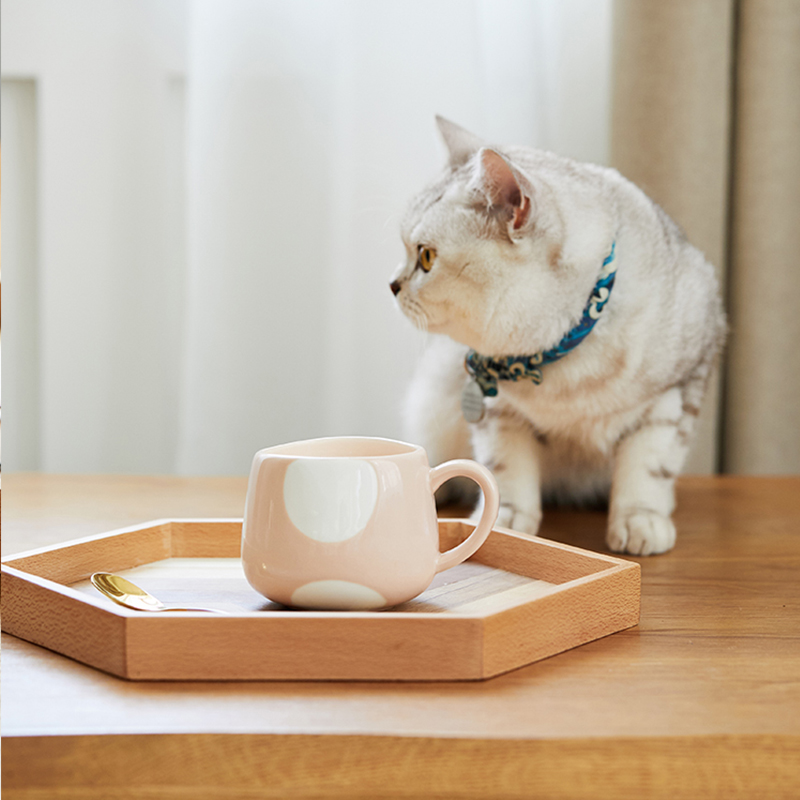 360ml Cute Cute Ceramics Coffee Mug Geometric Handmade Mugs Drinkware Breakfast Milk Tea Water Cup With Handle Cup