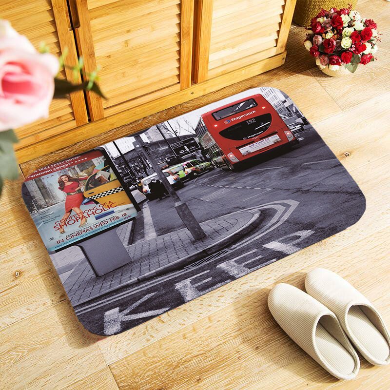 40 x 60cm buitendeurmat, klein vloerkleed voor slaapkamer, keuken, hal, deurmat, antislip, retro, europa, parijs, schilderachtig: Mu 233