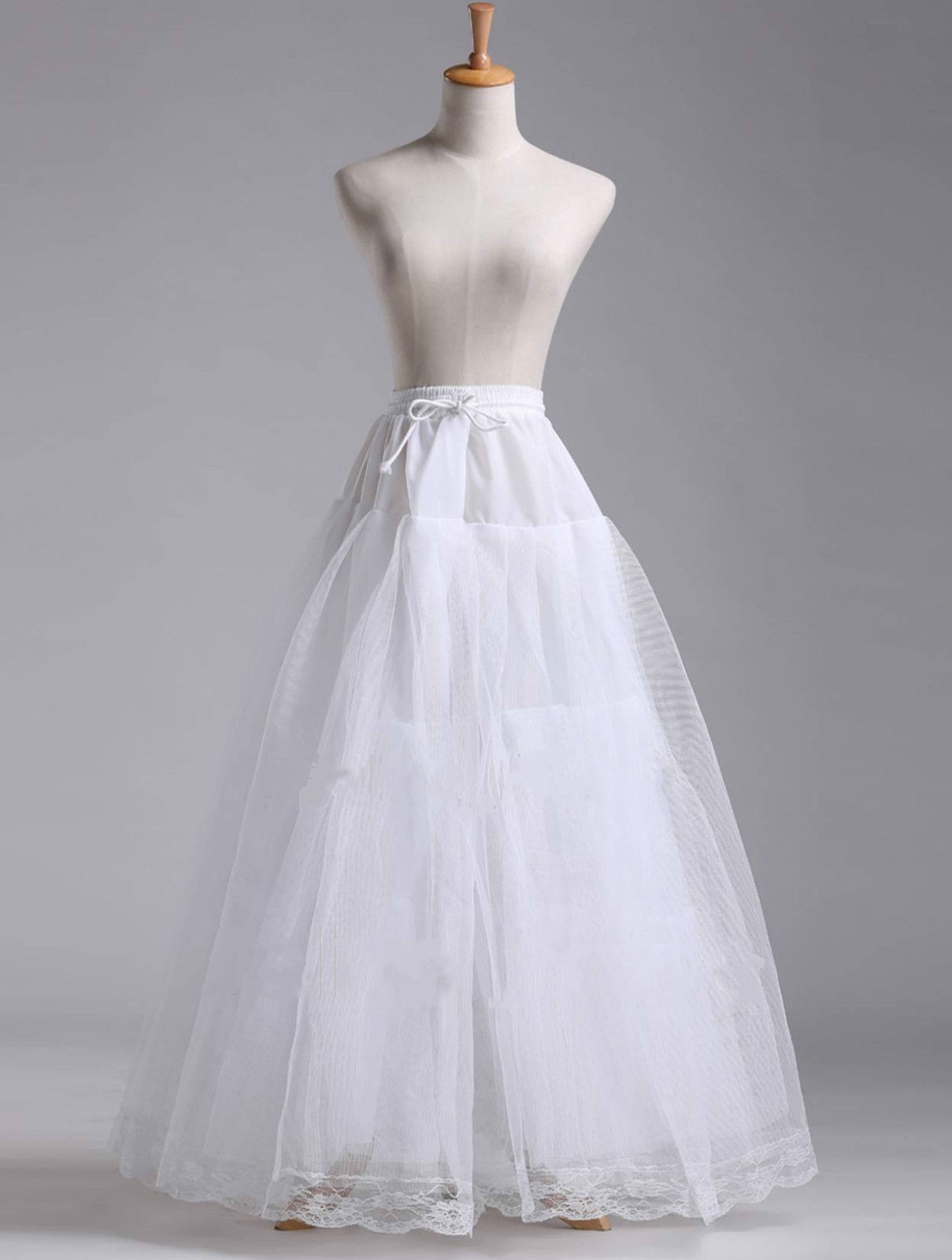Witte a-lijn trouwjurk zonder hoepelrok bruidsjurk crinoline petticoat rok slip