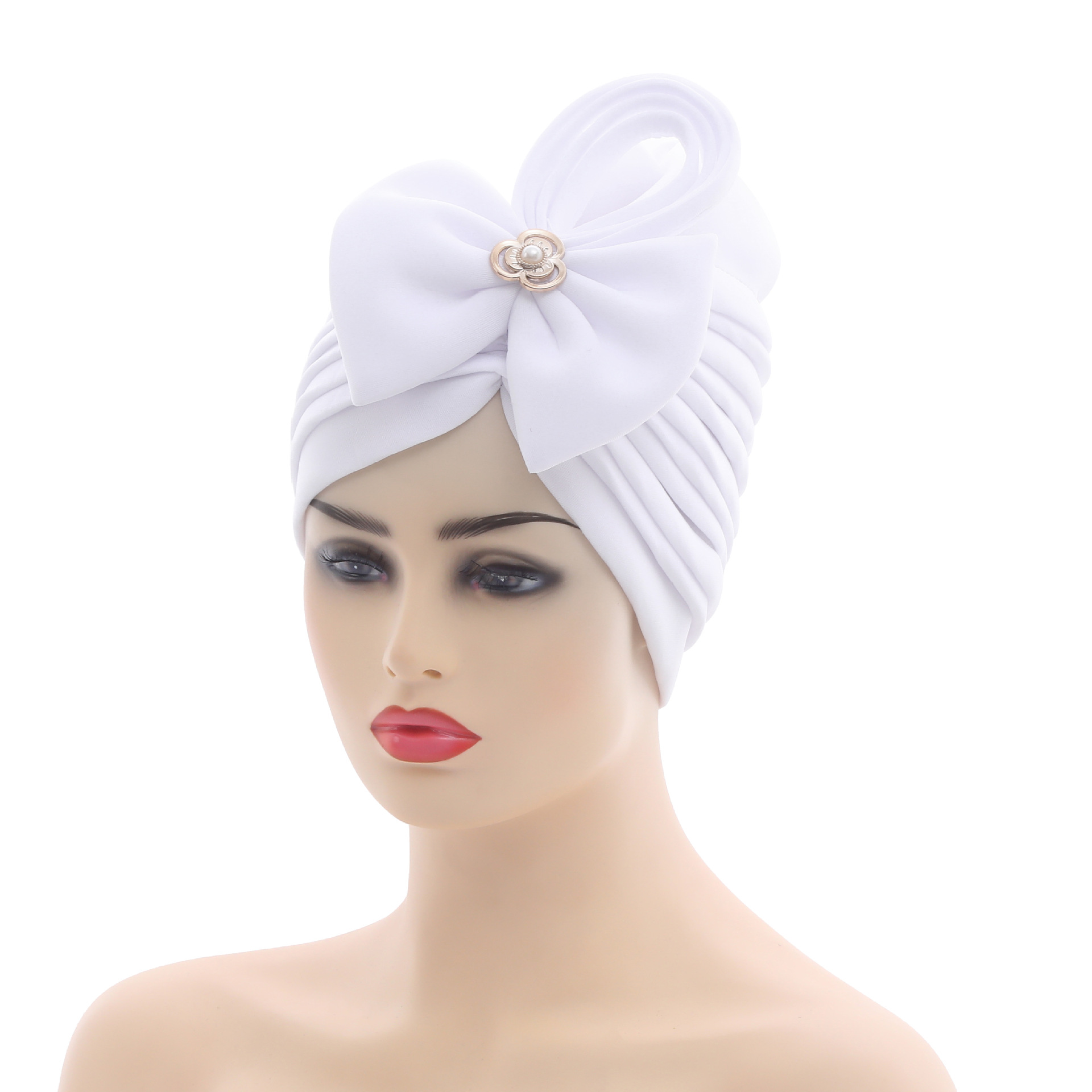 2022 neueste Nigerian Hochzeit Gele Kappe Afrikanische Auto Gele Headtie Muslimischen Turban Kappe Arabische Indien Hütte Weibliche Kopf wickeln Turbante mujer: Weiß