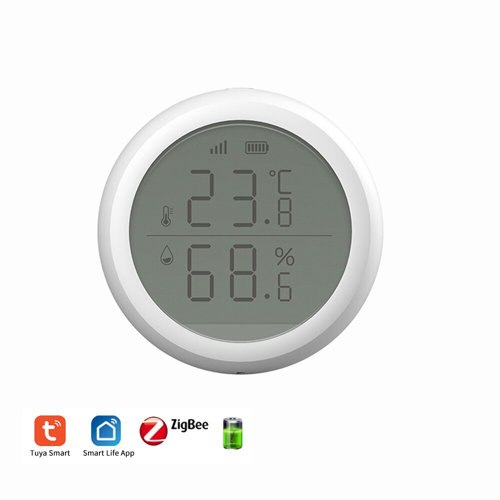 Tuya ZigBee Smart Home Temperature And Humidity Sensor With LED Screen Works With Home Assistant and Tuya Zigbee Hub