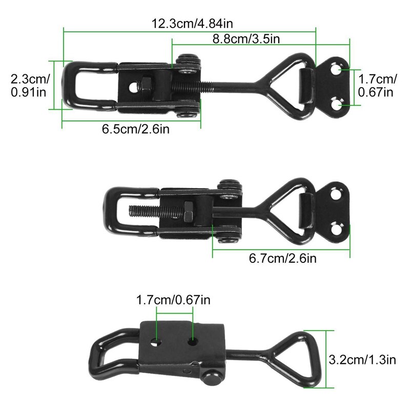 6Pcs Adjustable Toggle Clamp 550 Lbs Holding Capacity Toggle Latch Hasp Clamp GH-4002 Lockable Quick Release Pull Latch Retail