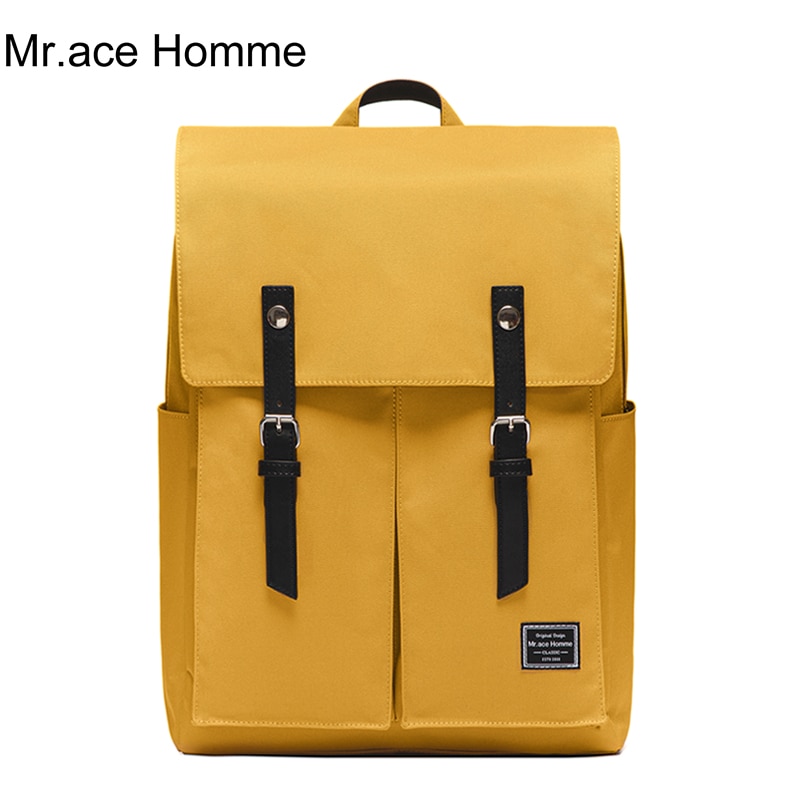 Gele Kleur Grote 15 Inch Laptop Rugzak Vrouwen School Rugzak Mannen Waterdichte College Tas Voor Meisje Grote Reizen Bagback jongen