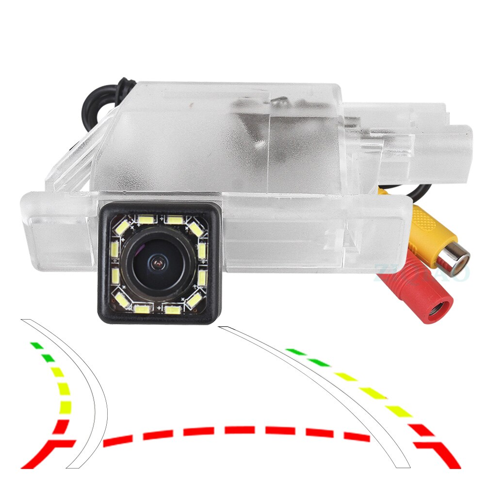 ZIQIAO-cámara de visión trasera para coche, accesorios de aparcamiento para Peugeot 508, sedán, SW, RXH, 301, 208, 308, 408, , 3008, HS096: 12 LED dynamic track