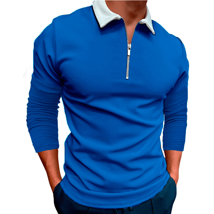 KPOP Style Harajuku Slim Fit Ropa Hombre Tshirts Loose Casual All Match Tops Polo Collar Insert Printed Long Sleeve Tees