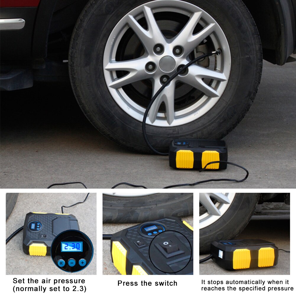 Digital Tire Inflator DC 12 Volt Car Portable Air Compressor Pump 150 PSI Car Air Compressor for Car Motorcycles Bicycles