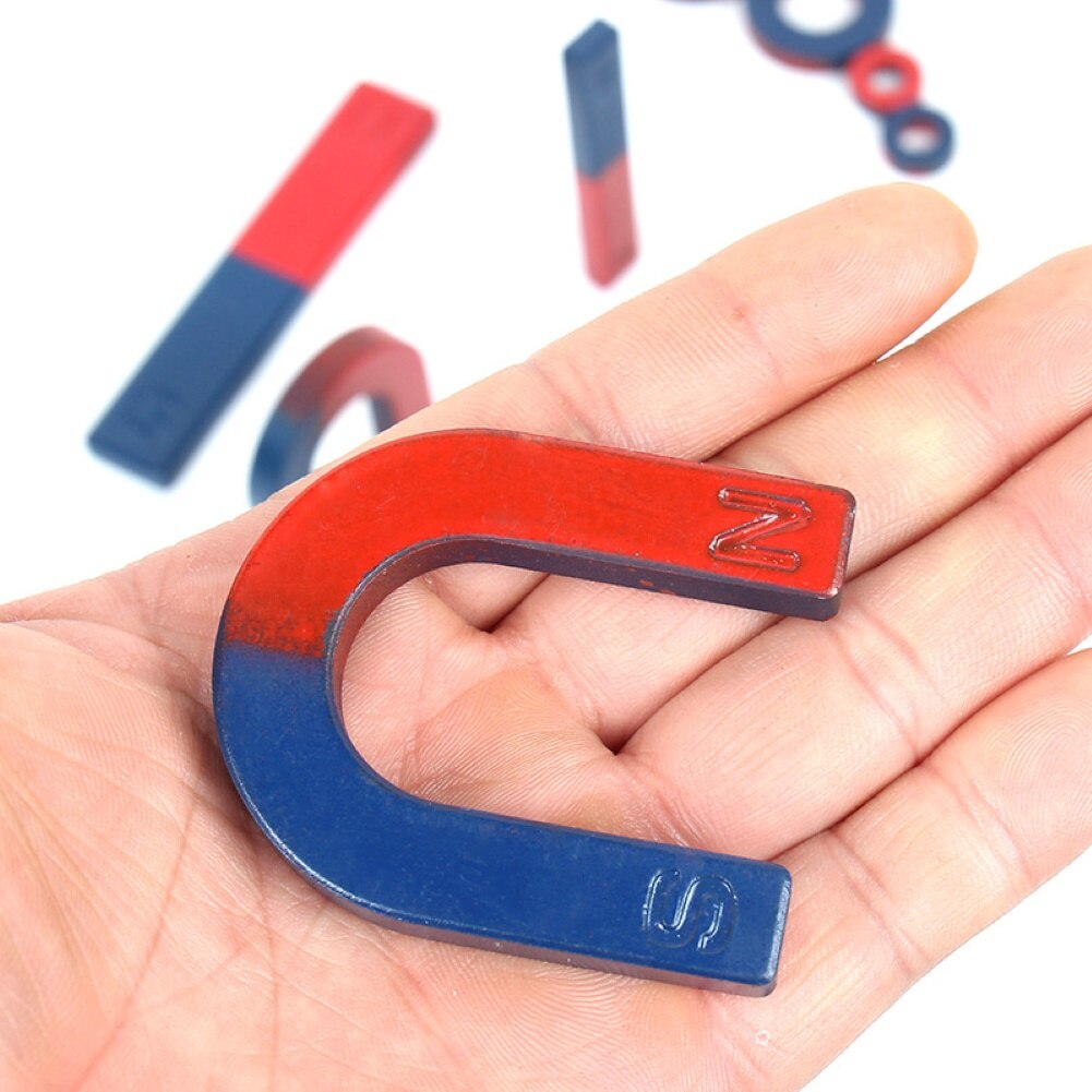 9 stk kid u/bar/ring fysik videnskab eksperiment magnet undervisningshjælp undervisningslegetøj med stærk magnetisme magnet legetøjssæt fysisk