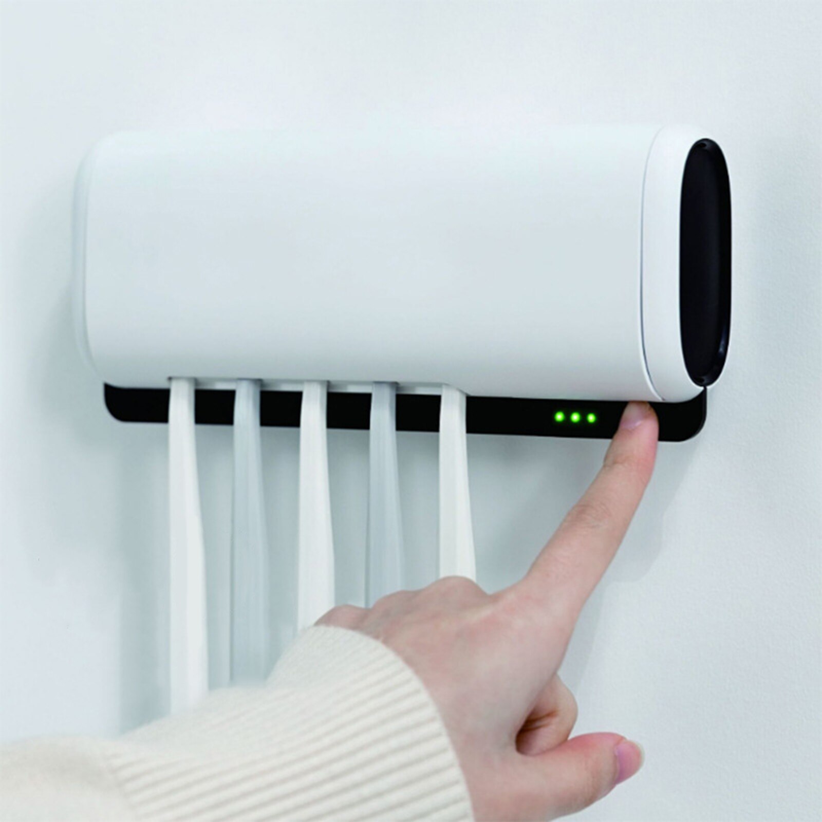 UV Toothbrush Holder Sanitizer Bathroom Toothbrush Storage Box Multi-function Storage Holder Holds 5 Toothbrushes: White