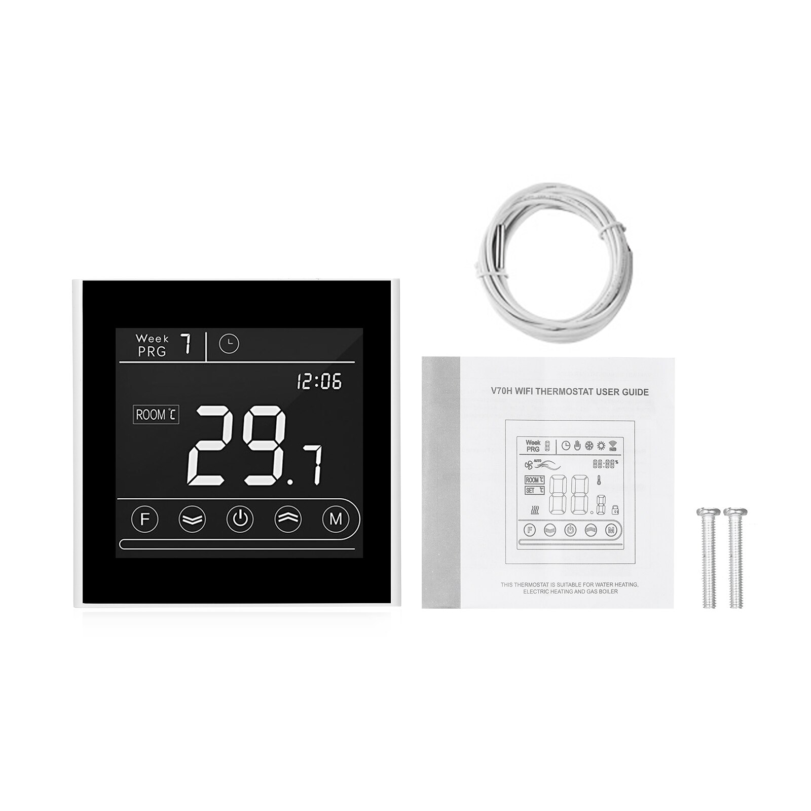 Smart Wifi Thermostat Programmable Electric Heating Thermostat Temperature Controller LED Display Touchscreen Remote Control