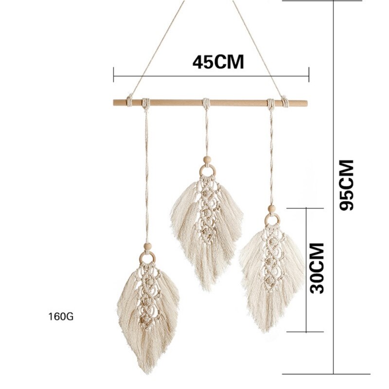 Macrame tejido tapiz colgante de pared Boho Chic bohemio habitación arte geométrico tapices Hermoso apartamento dormitorio decoración de la habitación: A