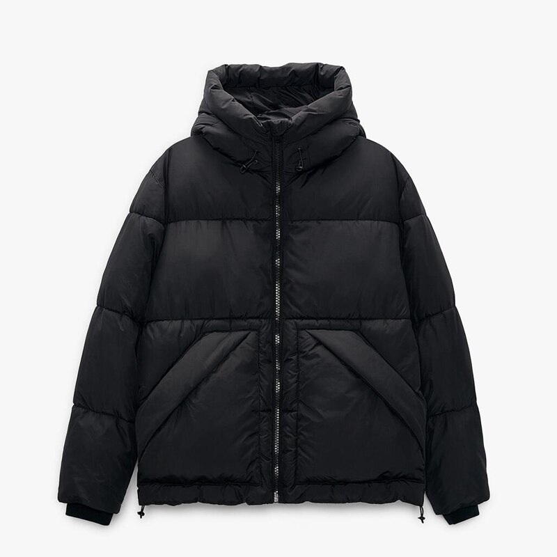 Garaouy-abrigo de algodón para hombre, Parkas cálidas, chaquetas ajustadas acolchadas a prueba de viento, ropa de calle, invierno, 2022: Black / XXL