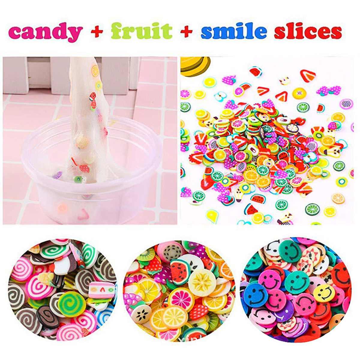 82/106PC Pack Making Kits Supplies For Slime Stuff Charm Fishbowl Beads Glitter Pearls DIY Handmade Color Foam Ball Material Set