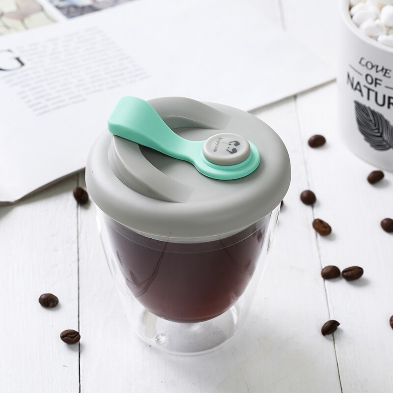 Dobbelt fortykket glas kaffekop termokrus bærbar bil vakuumkolber rejser termokop vand aftapper termokop til