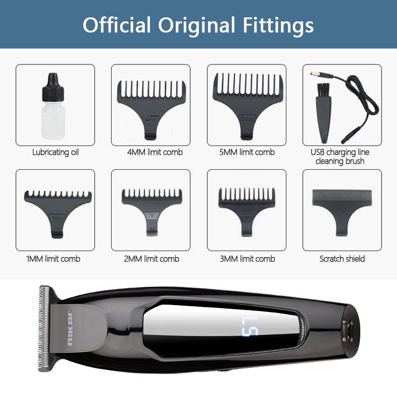 Nikai Gradient LCD Digital Display Rechargeable Hair Clipper Retro Electric Clipper Hair Salon Strong Electric Fader