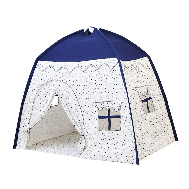 135*100*125Cm Kids Indoor Outdoor Kasteel Prinses Tent Bed Little Kasteel Prinses Oversized Huis Vouwen Spel verjaardag: blue star
