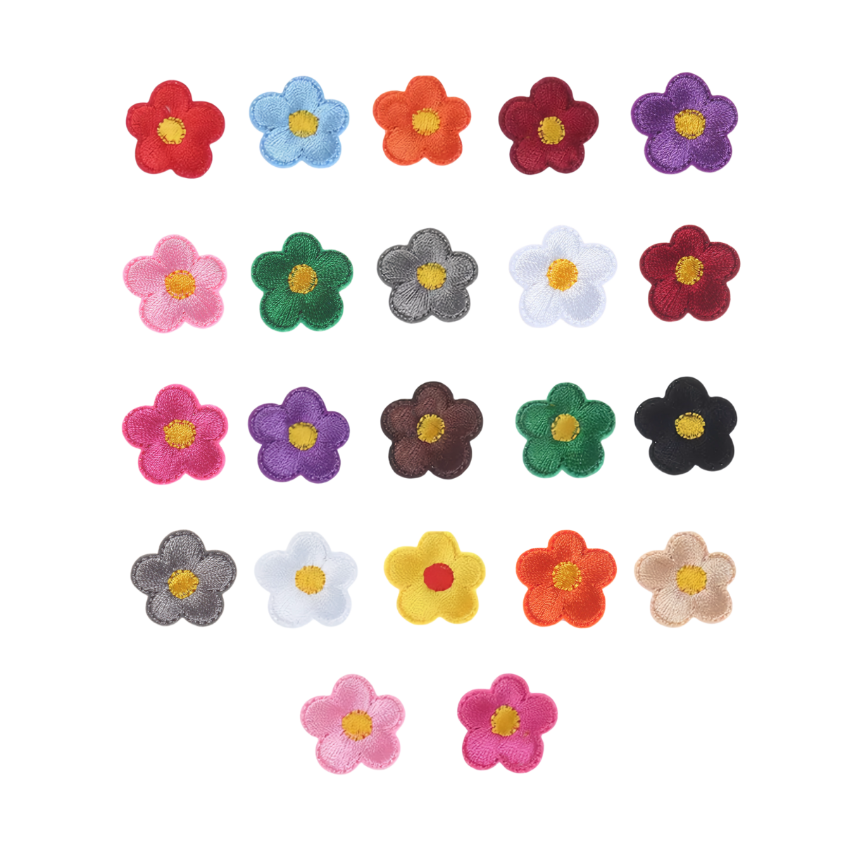 10 unids/lote 2,3 cm parches de flores pequeñas parche bordado hierro en tela apliques insignia para manualidades de costura DIY accesorios de ropa: Latón envejecido