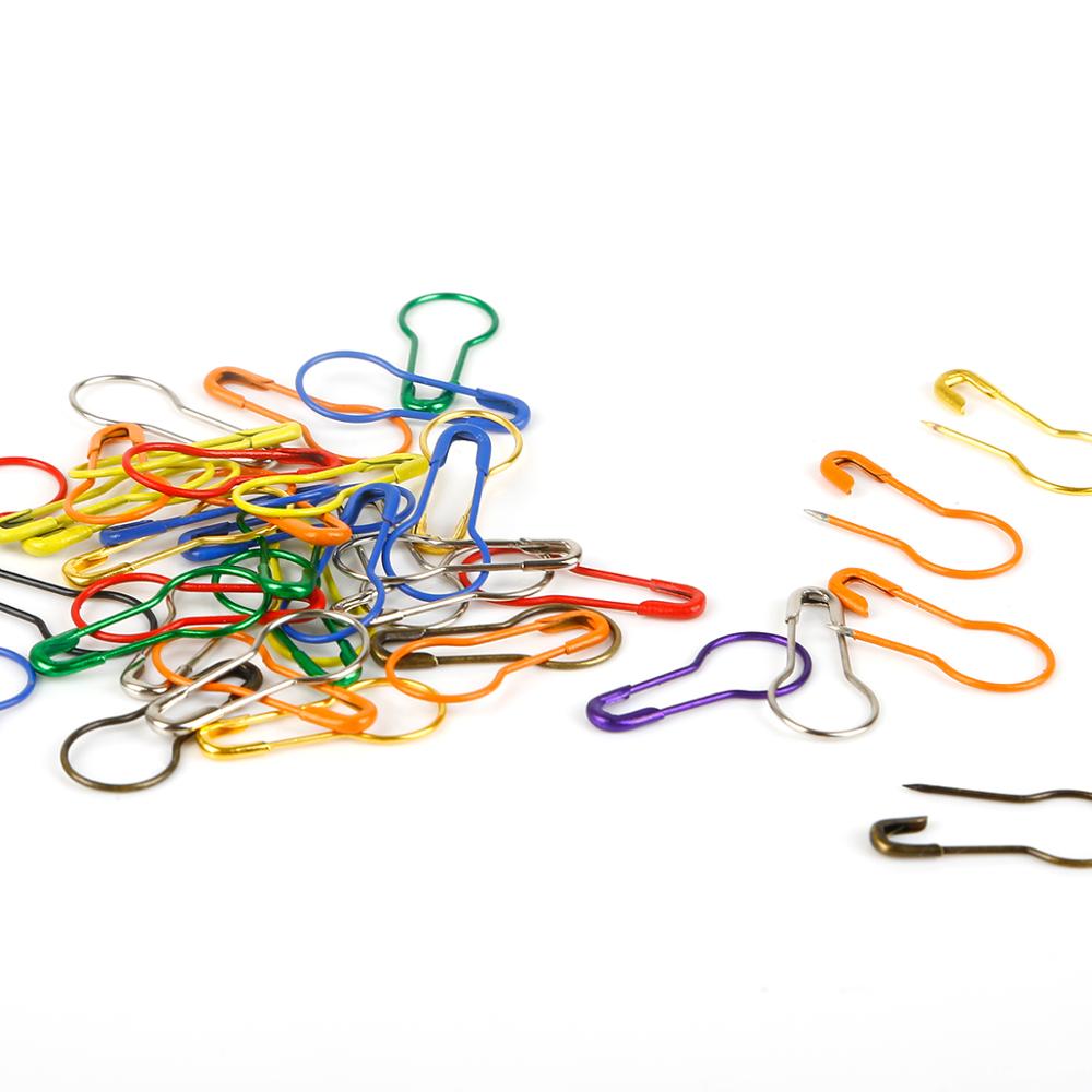 100pcs/box Mixed Color Safety Pins Calabash Gourd Shape Safety Pin Markers Pins Craft Sewing Knitting Stitch Holder Accessories: NCC-04