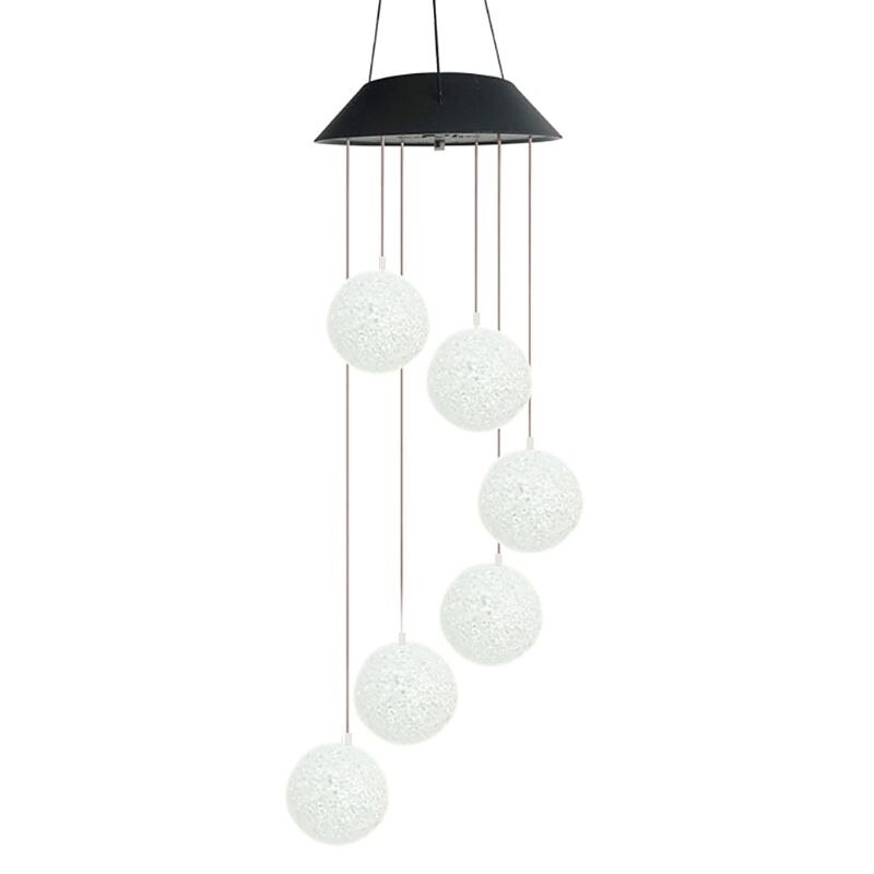 Esfera de partículas, luz Solar de viento, luz LED para jardín, lámpara giratoria para colgar, decoración del hogar, patio de césped cambiante de Color: Default Title