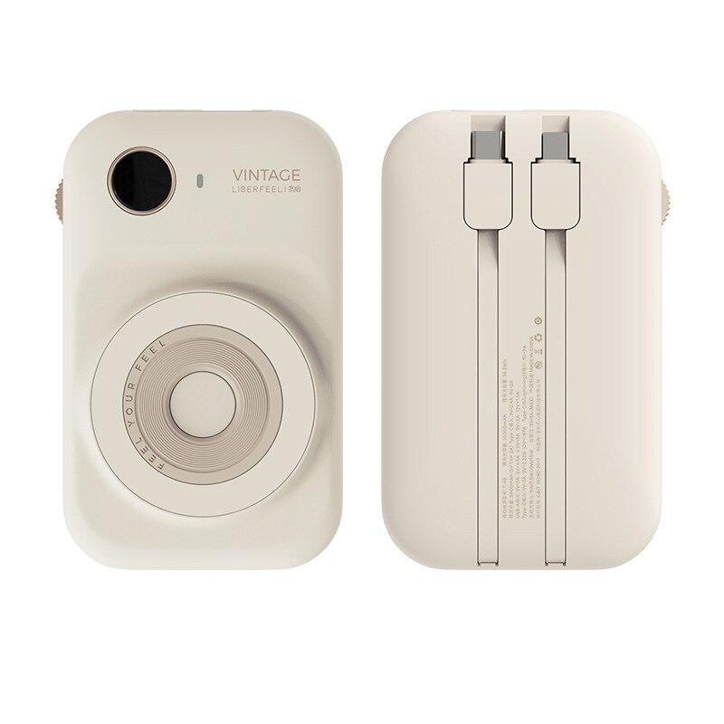 Liberfeel magnetische powerbank 10000 mah, kabellose schnelllade-powerbank mit intelligenter zweizeiliger digitalanzeige für iphones: Weiß