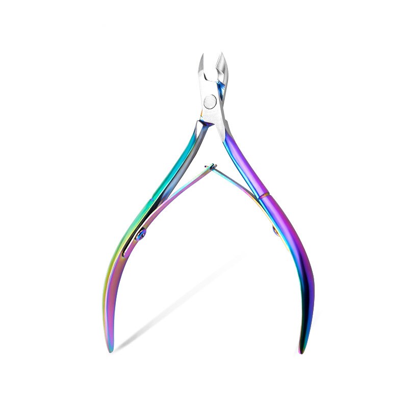 Taoye teemo Nail Cuticle Scissors Stainless Steel Manicure Pedicure Tools Rainbow colors Dead Skin Scissor Nipper Clipper Tools: Rainbow colors