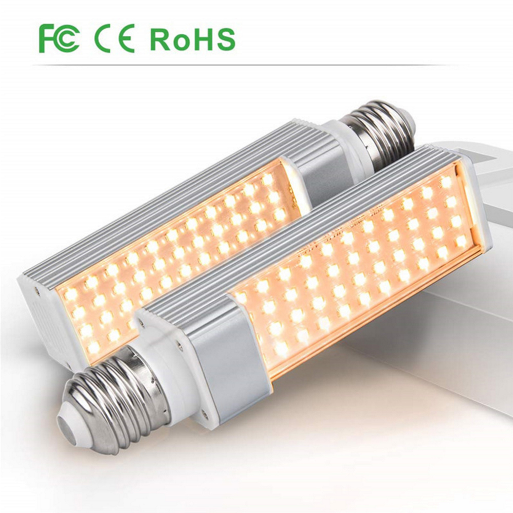 Luces LED para cultivo de plantas, lámpara de espectro completo E27 de doble cabeza Flexible de cuello de cisne para invernadero, Phyto, 45W, 50W, 60W, EU/US
