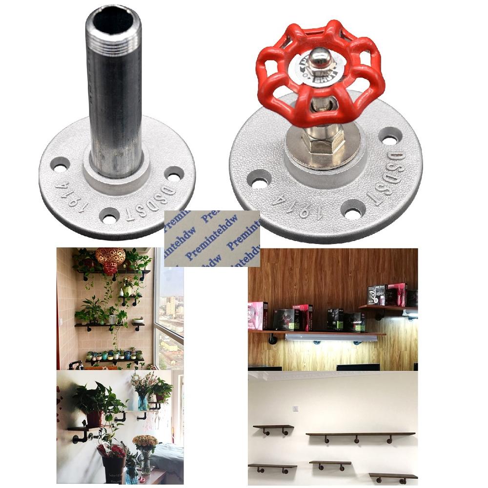 24Pcs Casted Aluminum Alloy Flange Base Pipe Thread Decorative Fittings Floor Wall Solid Hollow Back Loft Style