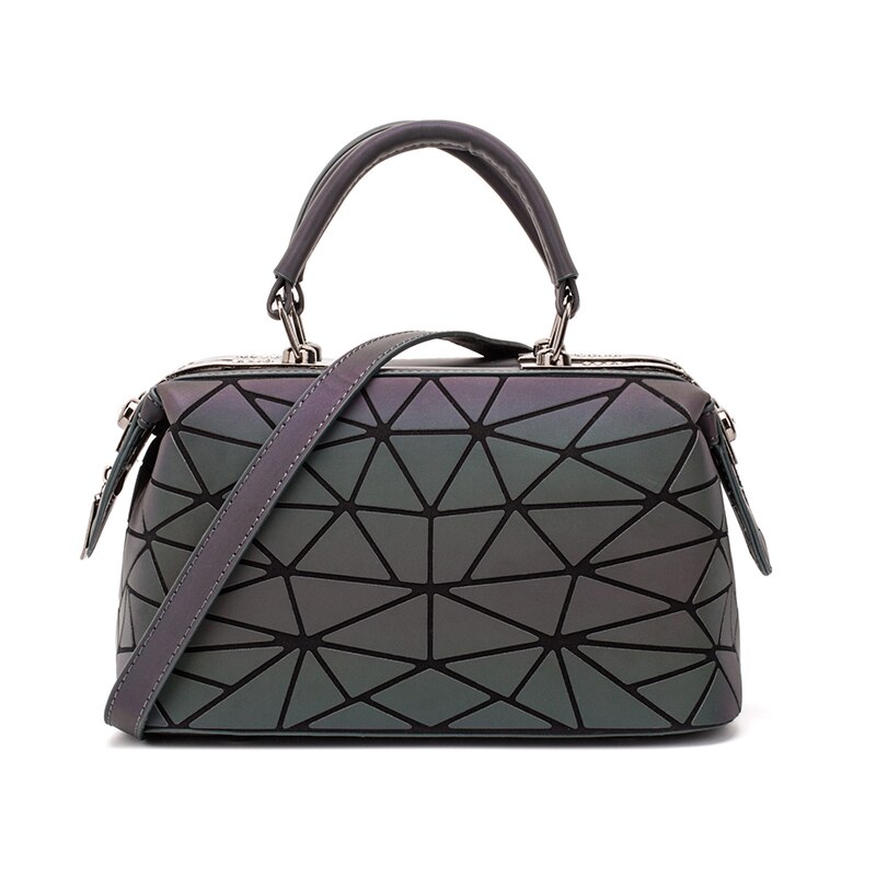 Diomo luminous geometric damhandväskor kudde axelväska boston handväska crossbody-väska för kvinnor o: Lysande oregelbunden 2