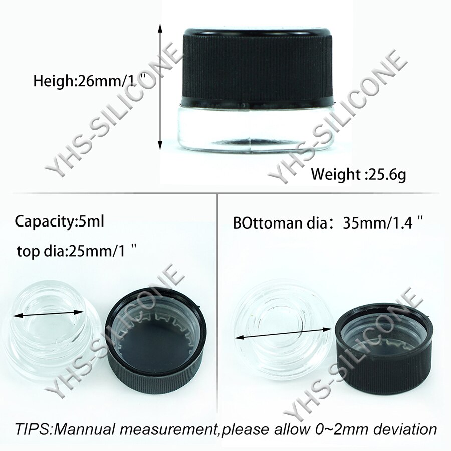 5pcs 5ml Glass Bottle with Child Resistant Cap