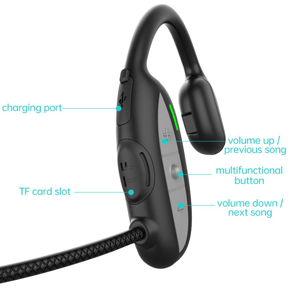 Bluetooth-headset für 4gb mp3 spieler (5.0 2 in 1)  ip68 wasserdicht, ideal zum laufen, fitness, sport und schwimmen