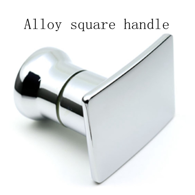 Shower Room Glass Door Handle Bathroom Pull Door Back-to-Back Alloy Square 6mm Single Hole Button Shower Door Handle Chrome