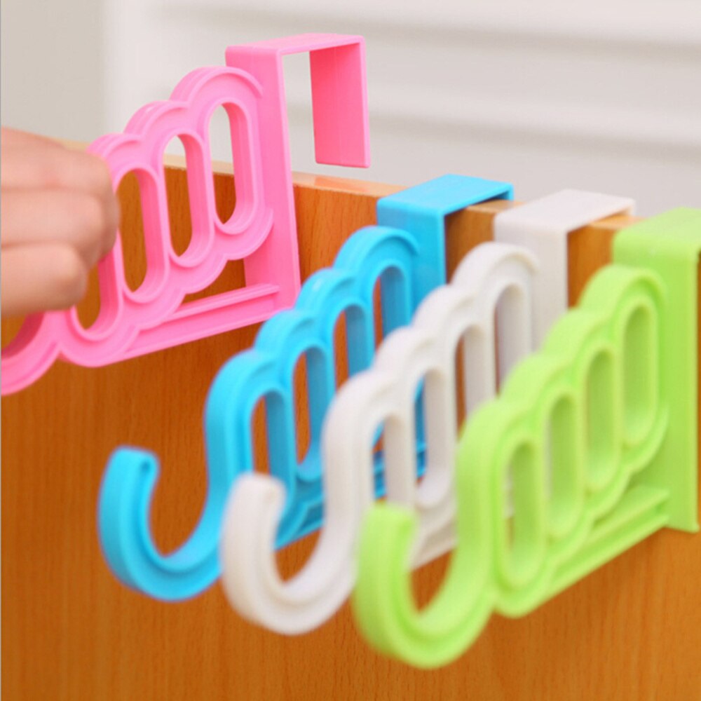 Over The Door Garment Hanger Hook Multifunctional Door Back Drilling Hook (Green)