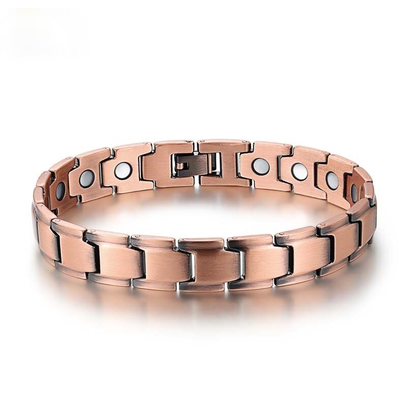 Megin D bronzo neodimio pietra magnetica braccialetto da polso cinturino a catena bracciale per uomo donna coppia amici regalo gioielli di moda Boho: Single Layer for Men