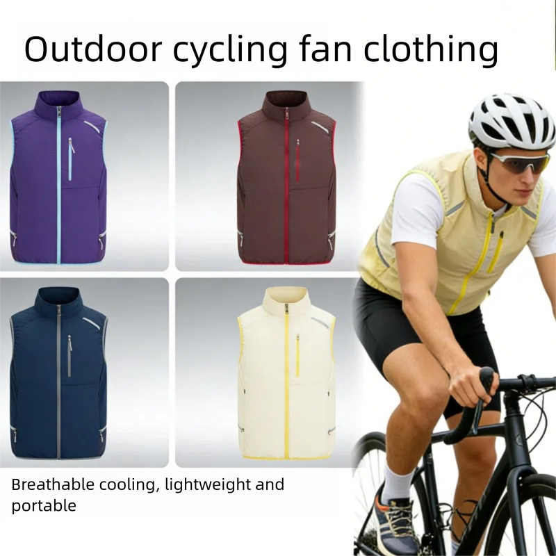 De nieuwste zomerkleding met airconditioning voor mannen en vrouwen, geschikt voor buitenactiviteiten, zoals fietsen, vissen, enz., inclusief koel- en ventilatorkleding.