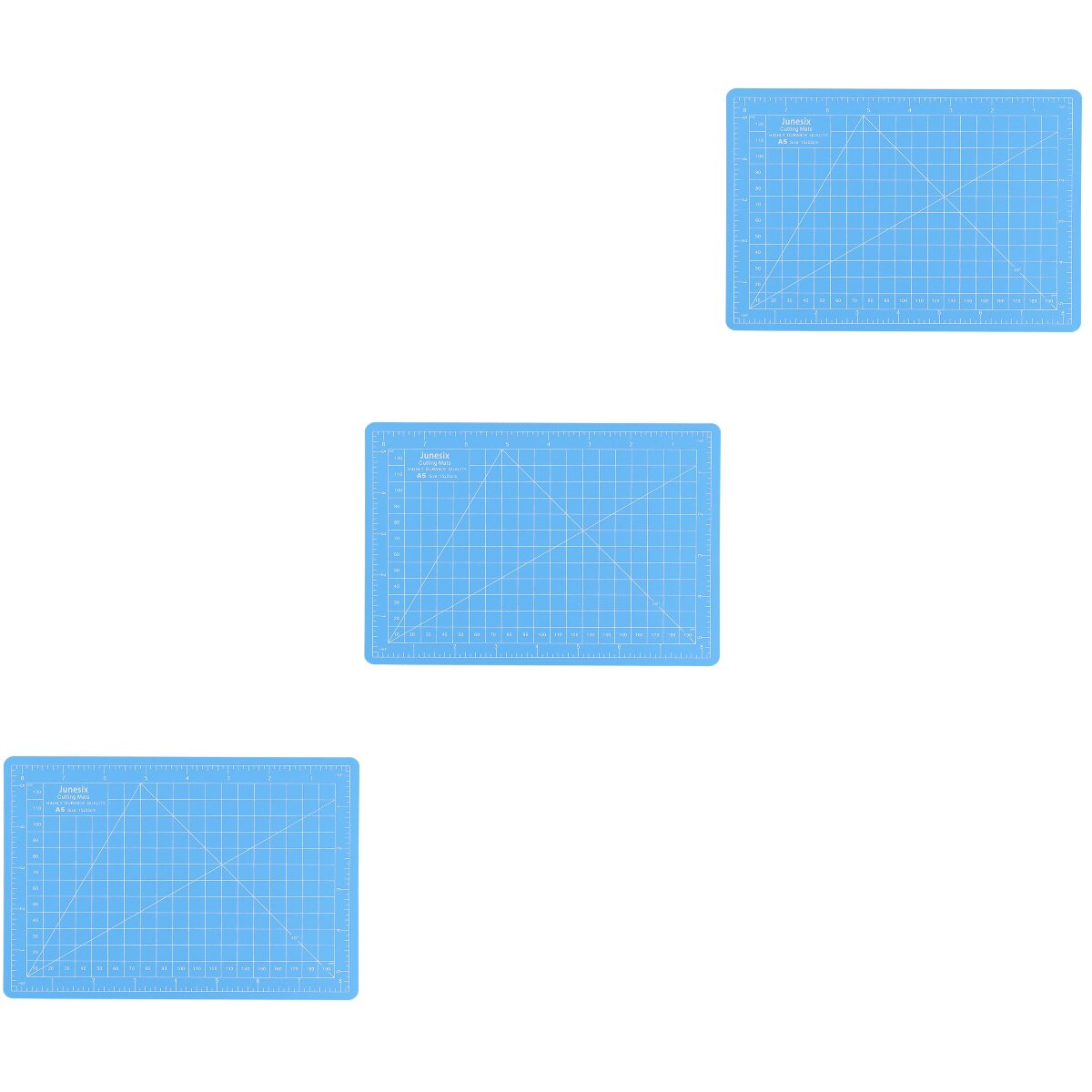 3pcs A5 Non-slip PVC Cutting Mat Self-healing Cutting Pad Patchwork Cut Board for Manual DIY Cutting (Blue)