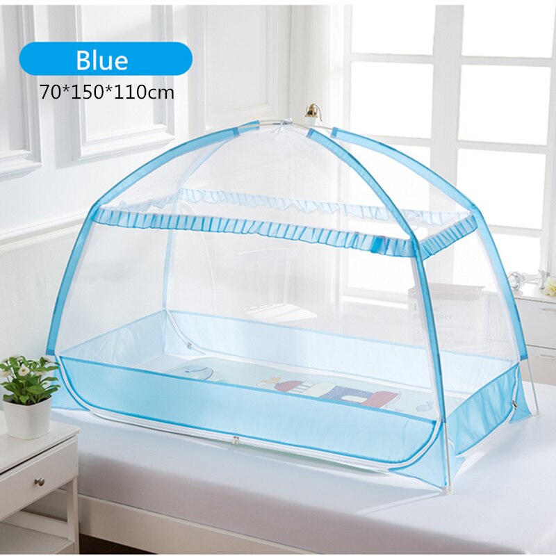 Mosquitera para niños, cunas bonitas, Red de Cama, Yurts mongulares, soportes inferiores para tienda, dosel Infantil, decoración para habitación de bebé: Blue 70x150cm
