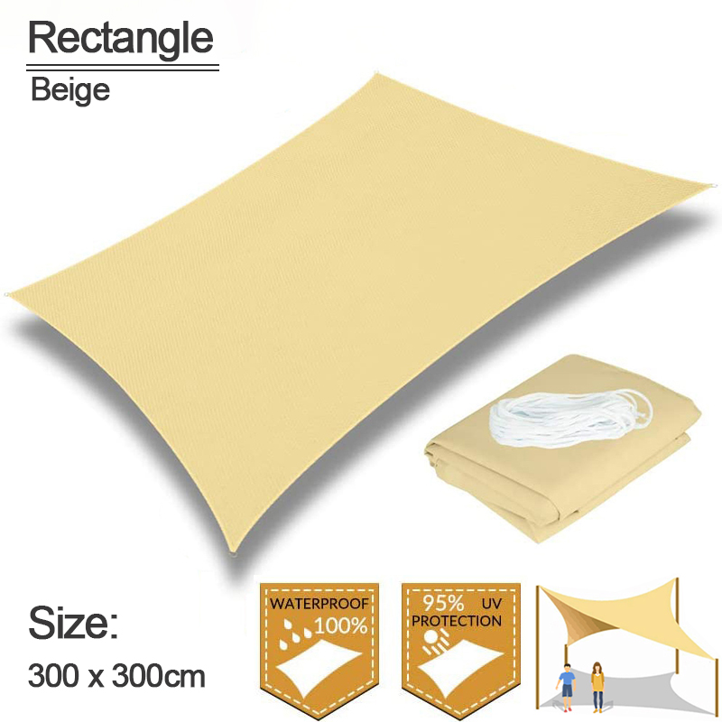 Summer Outdoor Waterproof Anti-UV Shade Canvas Oxford Cloth Sunscreen Rain Cover Garden Shelter Gazebo Terrace Courtyard Awning: B-Orange 3x3m