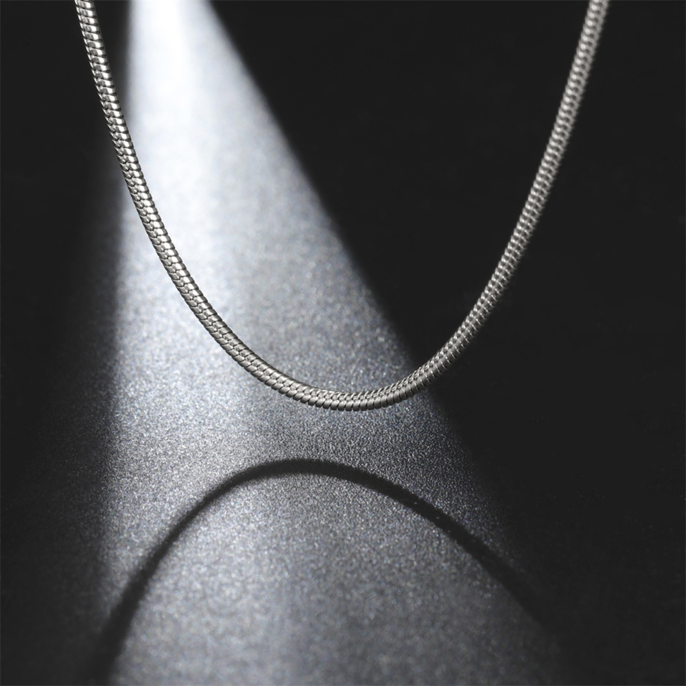 My Shape Collar de cadena de serpiente redonda para hombres y mujeres, Gargantilla de cadena de eslabones de acero inoxidable, 0,9mm, 1,2mm, 2mm, de joyería de