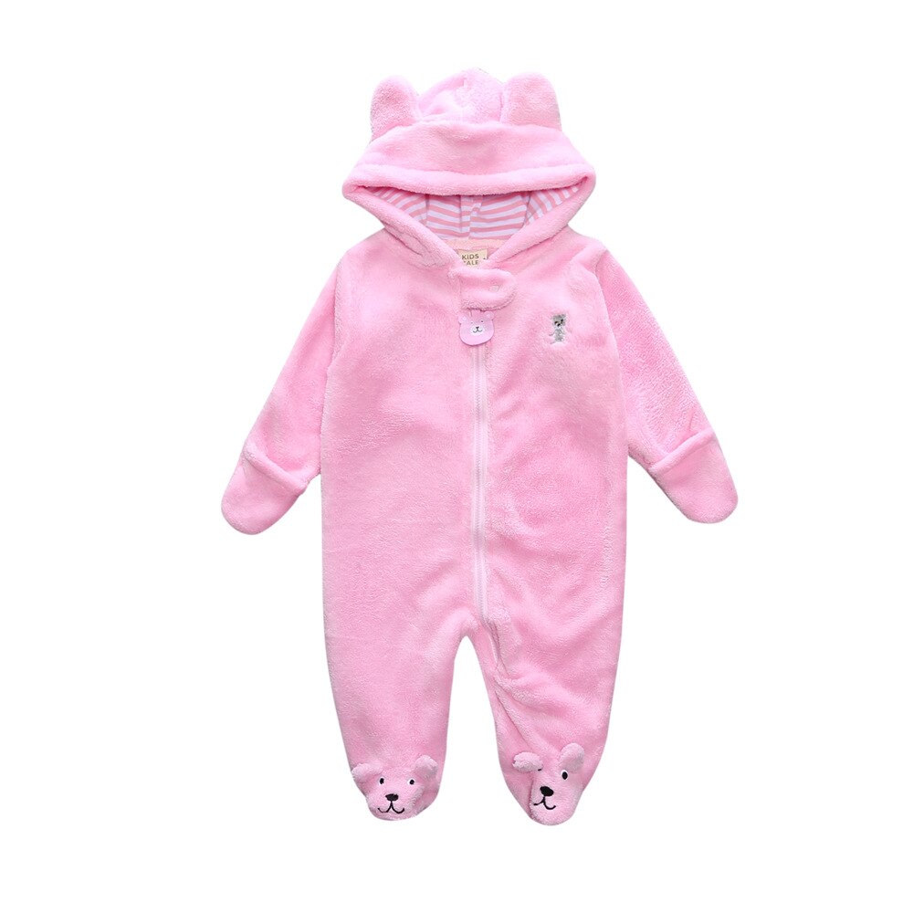 0-9M Dier Algehele Kleding Schattige Baby Rompertjes Winter Baby Baby Jongens Meisjes Romper Hooded Blauw Wit Jumpsuit warme Dikke Outfit: R0333 / 6m