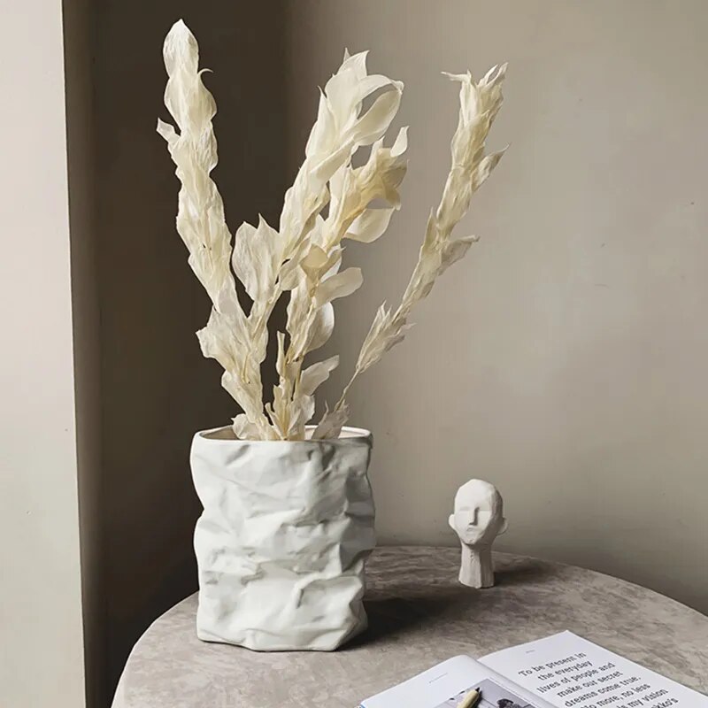 Heimat Kunsthandwerk Dekor Vase nordisch Faltige Papiertüte Blumentopf Blumen Kunst Einsatz Schreibtisch Ornamente Bestes
